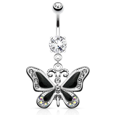 La Allure Butterfly Belly Ring - Dangling Belly Ring. Navel Rings Australia.