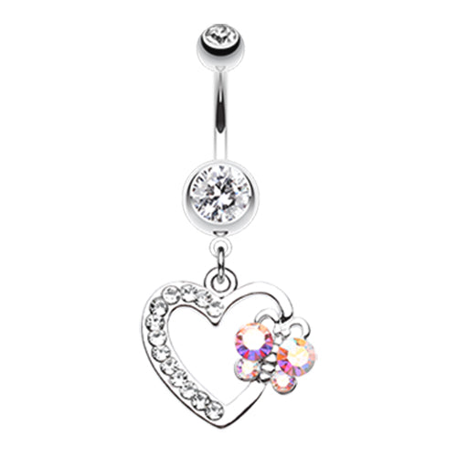 Cute Dangling Heart Belly Button Ring with Butterfly. Free Post. – The ...