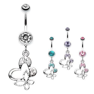 Butterfly Fusion Belly Dangle - Dangling Belly Ring. Navel Rings Australia.