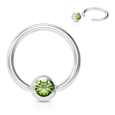 16g Classic Gem Captive Bead Body Jewellery - Captive Belly Ring. Navel Rings Australia.