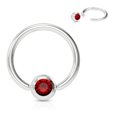 16g Classic Gem Captive Bead Body Jewellery - Captive Belly Ring. Navel Rings Australia.