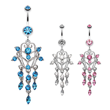 Les Joyaux Chandelier Navel Ring - Dangling Belly Ring. Navel Rings Australia.