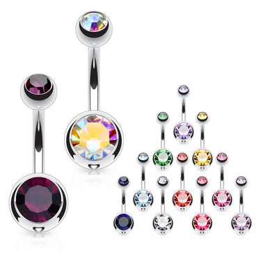 Classique Gem Bananabell Belly Bars - Basic Curved Barbell. Navel Rings Australia.