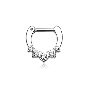 Calvina Prong Gem Septum Clicker - Septum. Navel Rings Australia.