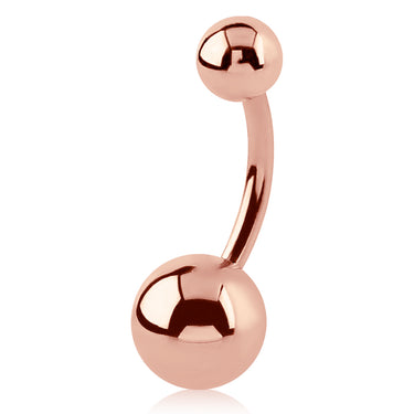 Solid Rose Gold Classique Belly Ring - Basic Curved Barbell. Navel Rings Australia.