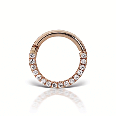 16g Cubic Zirconia Horizontal Eternity Hoop Earring by Maria Tash in Rose Gold