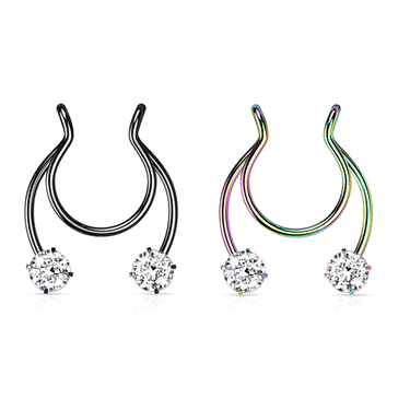 Septum Piercing Clip-on Body Jewellery with Titanium Plating