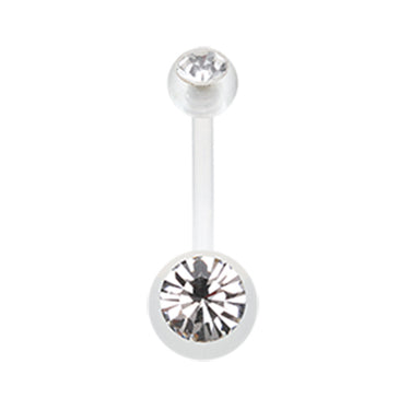 Ultra Comfort Glam Bio Flex Belly Rings - Basic Curved Barbell. Navel Rings Australia.