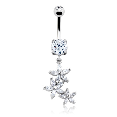 La La Daisy Dangle Belly Bar - Dangling Belly Ring. Navel Rings Australia.