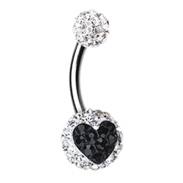 Motleys™ Divine Heart Belly Ring - Basic Curved Barbell. Navel Rings Australia.