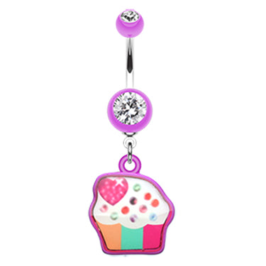 Cupcake Candy Belly Bar - Dangling Belly Ring. Navel Rings Australia.