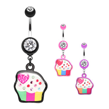 Cupcake Candy Belly Bar - Dangling Belly Ring. Navel Rings Australia.