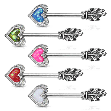 Opal Cupid Bow Nipple Ring