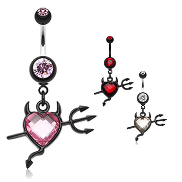 Cupids Lil' Devil Heart Belly Button Ring - Dangling Belly Ring. Navel Rings Australia.