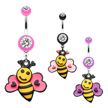 Bumbly Bee Lovin Belly Dangle - Dangling Belly Ring. Navel Rings Australia.