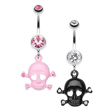 Lovin' You to DEATH Skull Belly Bar - Dangling Belly Ring. Navel Rings Australia.