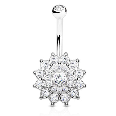 Mandala's Ritz and Glitz Belly Ring - Fixed (non-dangle) Belly Bar. Navel Rings Australia.