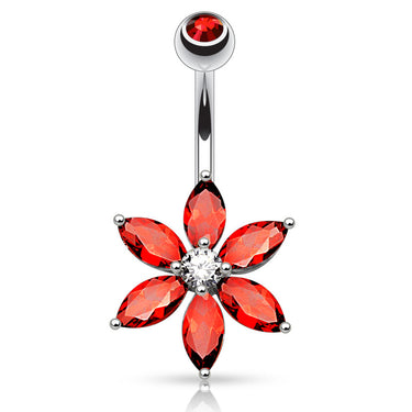 The Classic Daisy Belly Bar - Fixed (non-dangle) Belly Bar. Navel Rings Australia.