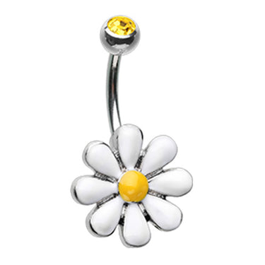 Farmer Jolliès Daisy Belly Bar - Fixed (non-dangle) Belly Bar. Navel Rings Australia.