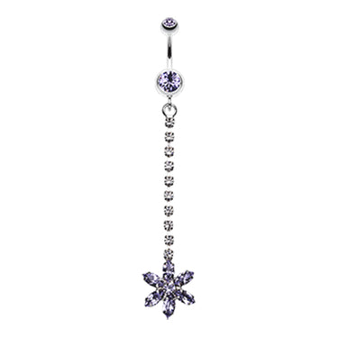 Zarina's Lo Drop Daisy Belly Ring - Dangling Belly Ring. Navel Rings Australia.