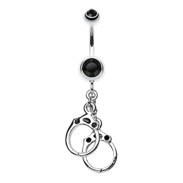 Naughty Girls Hand Cuffs Navel Ring - Dangling Belly Ring. Navel Rings Australia.