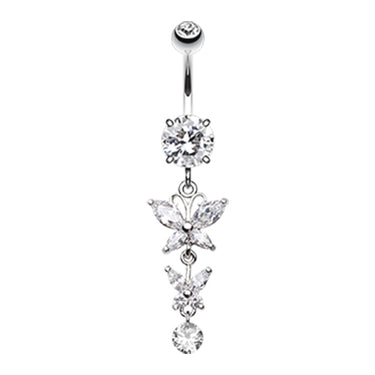 Pieridae Butterfly Belly Ring - Dangling Belly Ring. Navel Rings Australia.