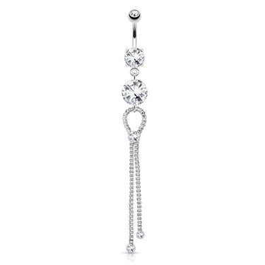 Bolo Tie Chain Belly Dangle - Dangling Belly Ring. Navel Rings Australia.