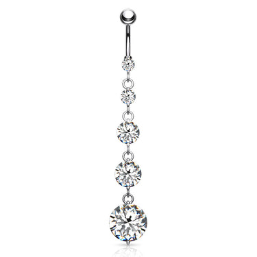 Diamanté Gem Chain Belly Ring - Dangling Belly Ring. Navel Rings Australia.