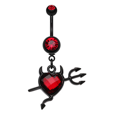 Cupids Lil' Devil Heart Belly Button Ring - Dangling Belly Ring. Navel Rings Australia.