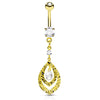 Industrial Teardrops Belly Dangle with Gold Plating