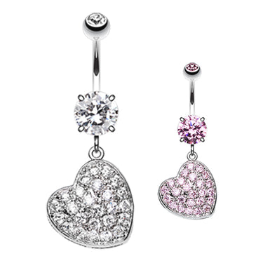 Seduced My Heart Belly Piercing Ring - Dangling Belly Ring. Navel Rings Australia.