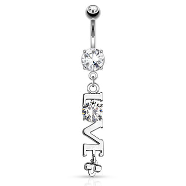 LOVE Message Belly Dangle - Dangling Belly Ring. Navel Rings Australia.