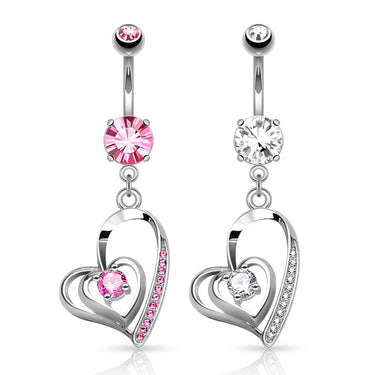 Lovers Contour Fusion Belly Bar - Dangling Belly Ring. Navel Rings Australia.