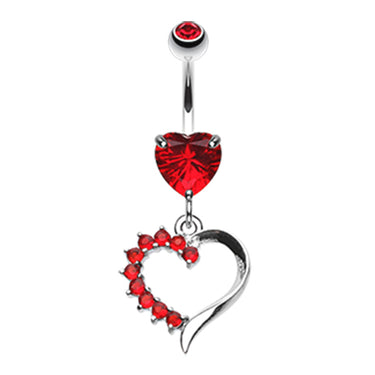 Jack n Sally's Heart Belly Bar - Dangling Belly Ring. Navel Rings Australia.