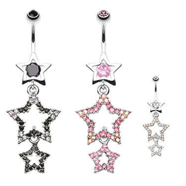 Star Show Ground Belly Dangle - Dangling Belly Ring. Navel Rings Australia.