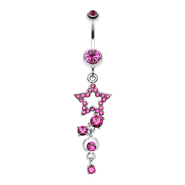 Star Gazed Belly Dangle - Dangling Belly Ring. Navel Rings Australia.