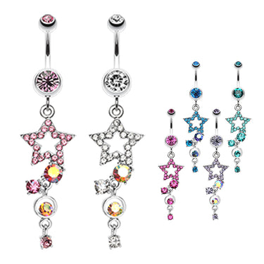 Star Gazed Belly Dangle - Dangling Belly Ring. Navel Rings Australia.