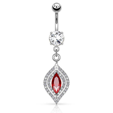 Ruby Tears Belly Dangle - Dangling Belly Ring. Navel Rings Australia.