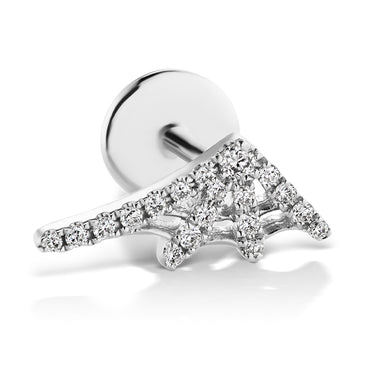 Authentic Diamond Web Earring by Maria Tash in 14K White Gold. Flat Stud. - Earring. Navel Rings Australia.