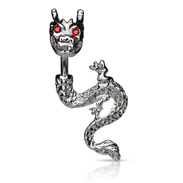 Dragon Dance Split Belly Button Ring - Split Spinal Belly Bar. Navel Rings Australia.