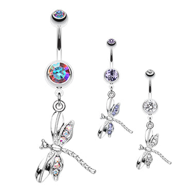 Zoom Dragon Fly Belly Ring - Dangling Belly Ring. Navel Rings Australia.