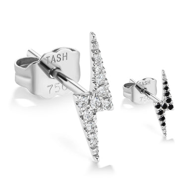 Genuine Lightning Bolt Diamond Earring by Maria Tash in 14K White Gold. Butterfly Stud. - Earring. Navel Rings Australia.