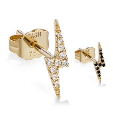 Genuine Lightning Bolt Diamond Earring by Maria Tash in 14K Gold. Butterfly Stud. - Earring. Navel Rings Australia.