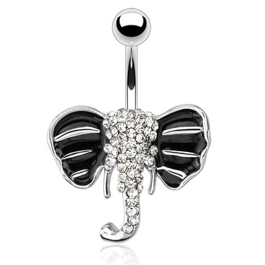 Safari Gems Elephant Navel ring - Fixed (non-dangle) Belly Bar. Navel Rings Australia.