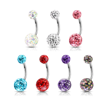 Internally Threaded Epoxy Motley™ Belly Rings