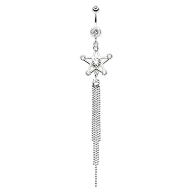 Star Point Journey Belly Dangle - Dangling Belly Ring. Navel Rings Australia.