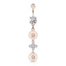 Uniting Daisy Chain Belly Ring with Rose Gold Plating - Dangling Belly Ring. Navel Rings Australia.