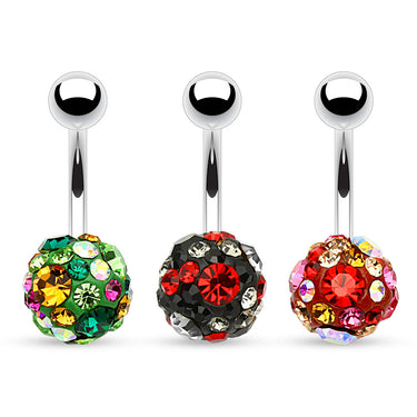 Mega Motley™ Fusion Belly Bars - Basic Curved Barbell. Navel Rings Australia.