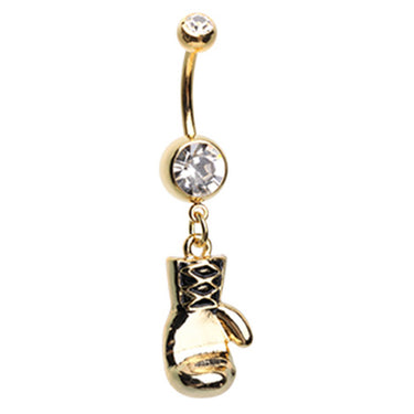 Warriors Fighting Mitt Belly Dangle - Dangling Belly Ring. Navel Rings Australia.