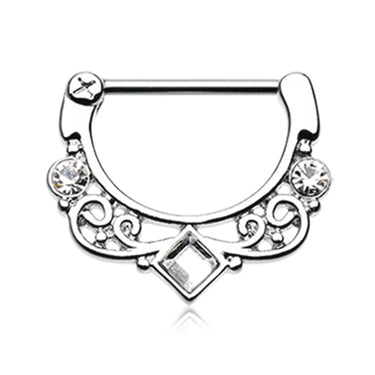 Cassidy Filigree Sparkle Nipple Clicker - Nipple Ring. Navel Rings Australia.